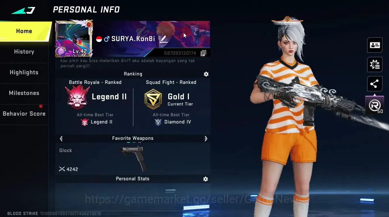 Blood Strike Accounts ASIA|ETERNAL DEagle-Scorpius|ULTRA [KATYA,VAL,AK57 image 3