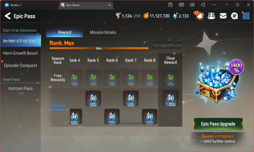 Epic Seven Accounts High-End Global Unverif|18 ML(E Ilynav,LOT Scales,SN Yulha,LR Krau,Straze,DD Ray Etc)|PoH+Bless ON|SS 16