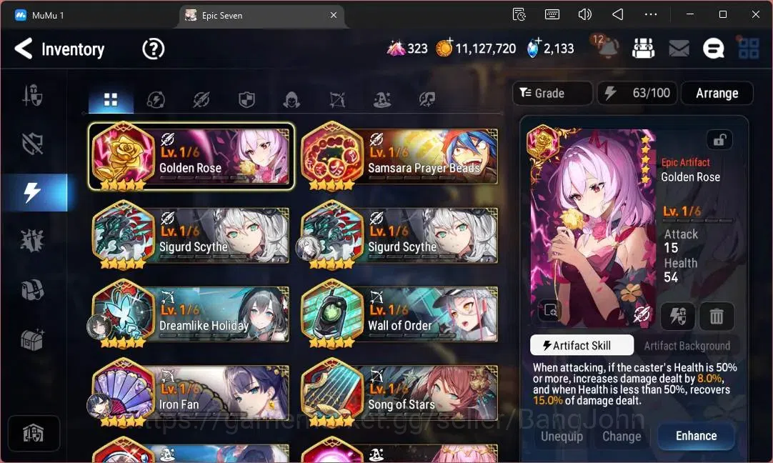 Epic Seven Accounts High-End Global Unverif|18 ML(E Ilynav,LOT Scales,SN Yulha,LR Krau,Straze,DD Ray Etc)|PoH+Bless ON|SS 19