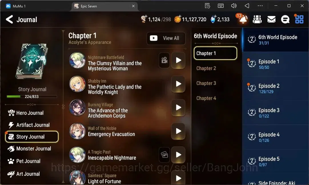 Epic Seven Accounts High-End Global Unverif|18 ML(E Ilynav,LOT Scales,SN Yulha,LR Krau,Straze,DD Ray Etc)|PoH+Bless ON|SS 8
