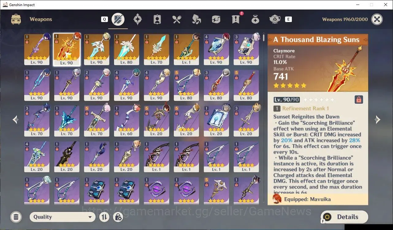 Genshin Impact Accounts ASIA|AR 57|6 Limited+6 (5* Weapon)|Prem team Mavui image 4