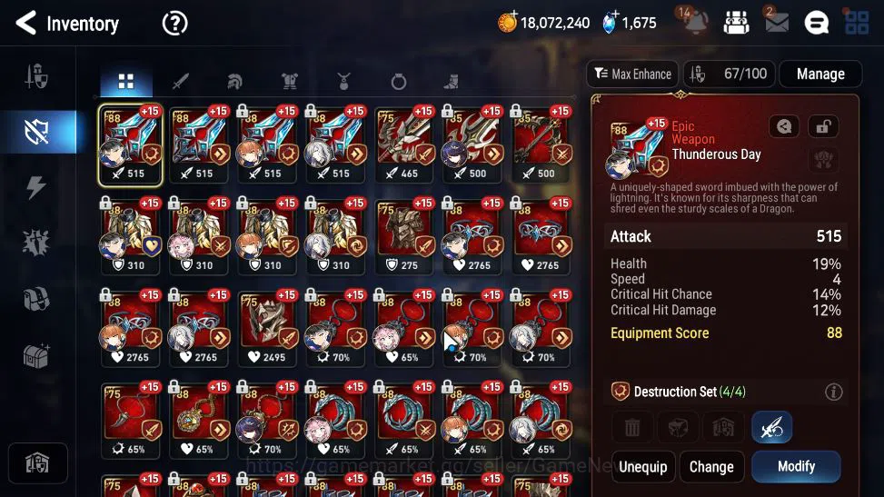 Epic Seven Accounts Mid-Tier GLOBAL Unverif|8 ML(DK Sharun,Straze,LC Belona,Zio,Etc)+Setsuka,etc|Poh ON|5,5K Energy+1,6K 7