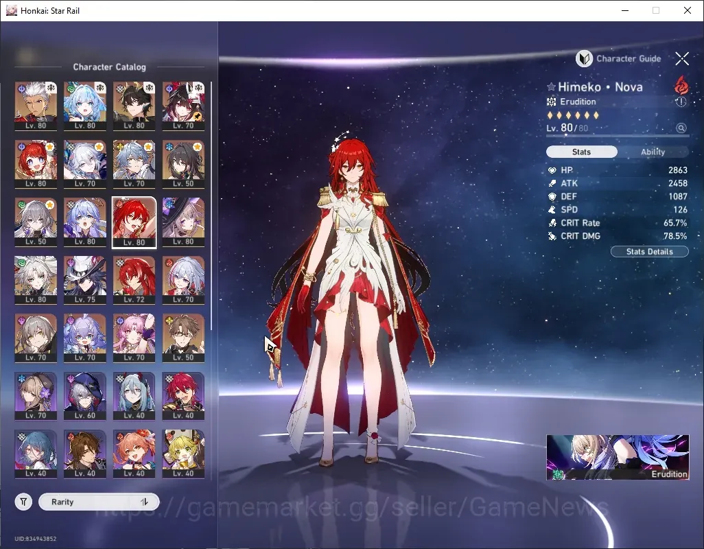Honkai Star Rail Accounts Others Asia|TL 67|Premium Team Nova|16 Limited|Yao Guang+Sign,Sunday,Cerydra,Ashveil,The 1