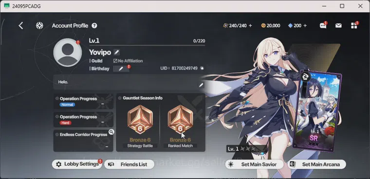 StarSavior Accounts Global | Starter Lv 1 | Asherah Waltz + 4 SSR | Selector On | Log Google  RA043B 5