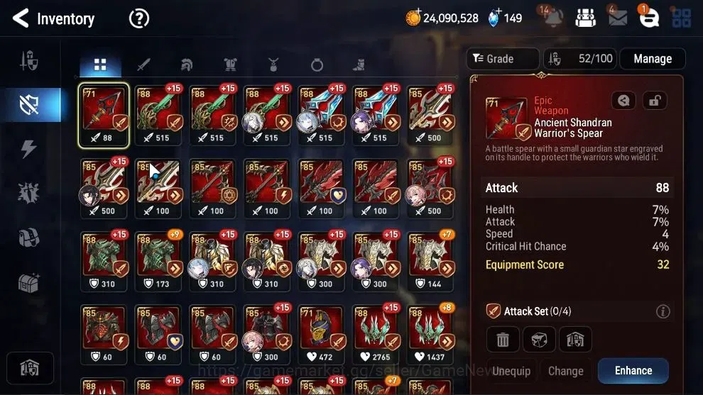 Epic Seven Accounts Starter GLOBAL UnVerif|New Era|5 ML(LOTScales,WOTM Tenebria,ByHwayung,etc)+Ab Fumyr,Setsuka,Etc|Poh 15