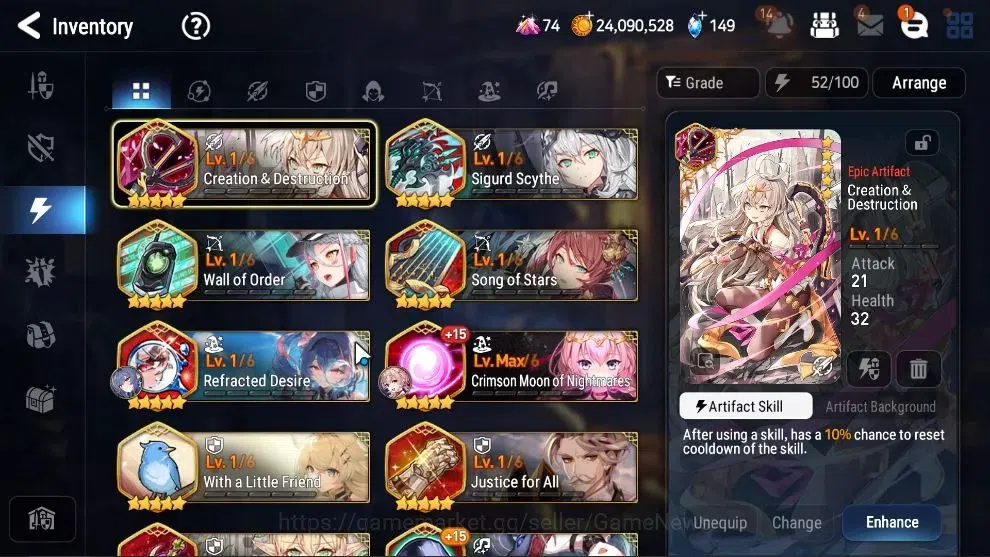 Epic Seven Accounts Starter GLOBAL UnVerif|New Era|5 ML(LOTScales,WOTM Tenebria,ByHwayung,etc)+Ab Fumyr,Setsuka,Etc|Poh 16