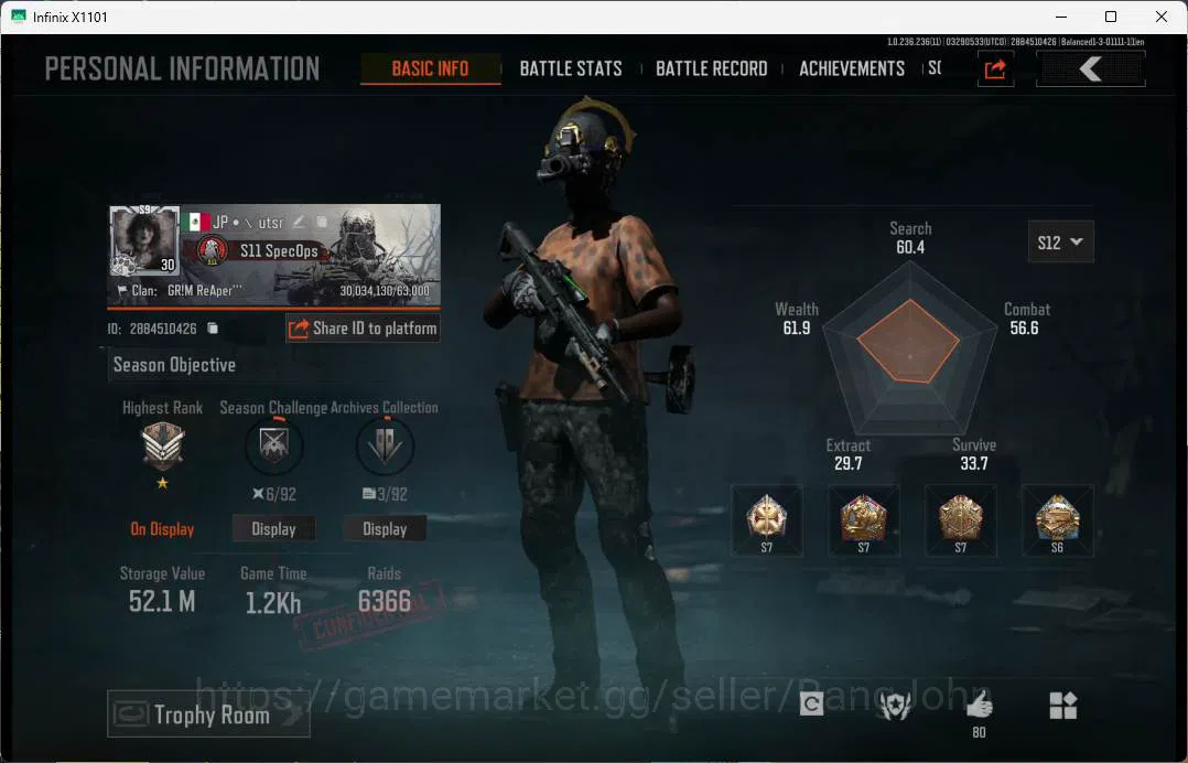 Arena Breakout Others MOBILE| LV 30 | SV 52 M, CV 13M, HLC tactical, Man image 1