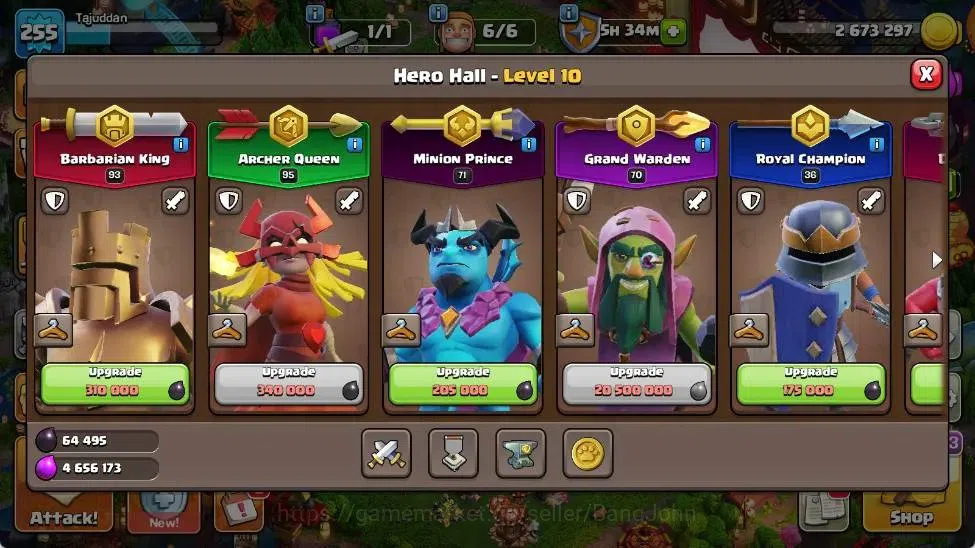 Clash of Clans Accounts Global | TH 16-BH 10 | LVL 255|AQ 95 ,MP 71 ,GW 70 image 7
