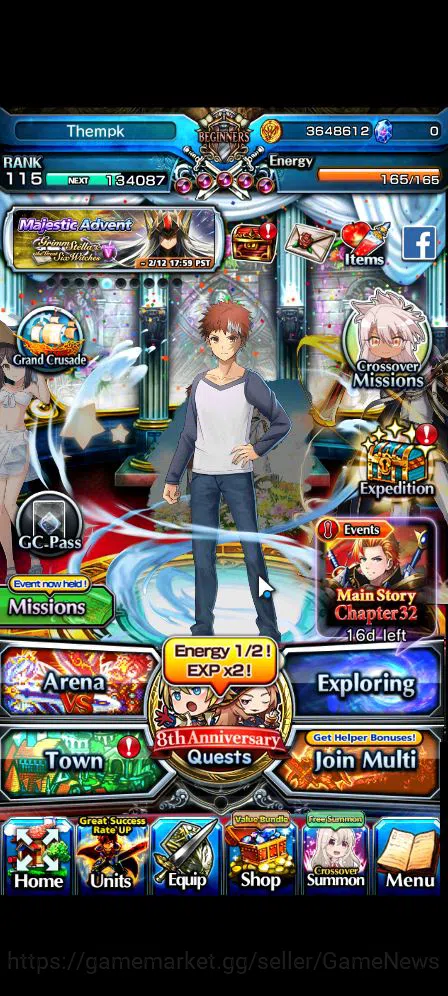 Global|Rank 115|3 SP.Art+33 RGB|23 Ascend|ShadowTW,BetaTW,EmiyaTW,Summer MiyuTW,MomoTW,HazukiTW,etc|Lpot 360|Check SS (GS1866) Grand Summoners Mid-Game Global|Rank 115|3 SP.Art+33 RGB|23 Ascend|ShadowTW image 1