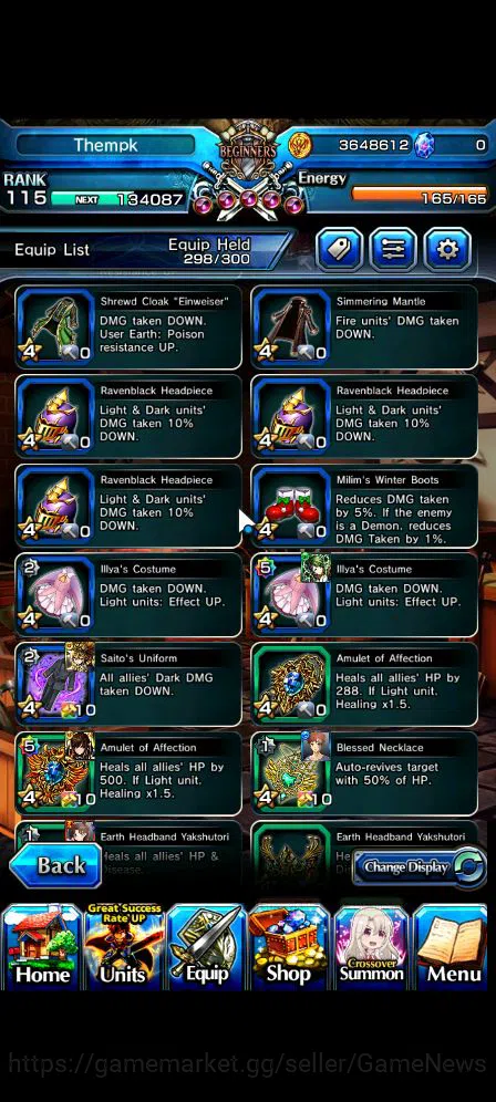Grand Summoners Accounts Mid-Game Global|Rank 115|3 SP.Art+33 RGB|23 Ascend|ShadowTW,BetaTW,EmiyaTW,Summer 11