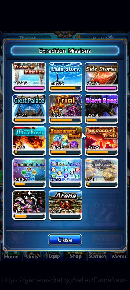 Grand Summoners Accounts Mid-Game Global|Rank 115|3 SP.Art+33 RGB|23 Ascend|ShadowTW,BetaTW,EmiyaTW,Summer 5