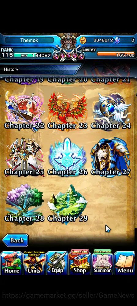 Grand Summoners Accounts Mid-Game Global|Rank 115|3 SP.Art+33 RGB|23 Ascend|ShadowTW,BetaTW,EmiyaTW,Summer 7