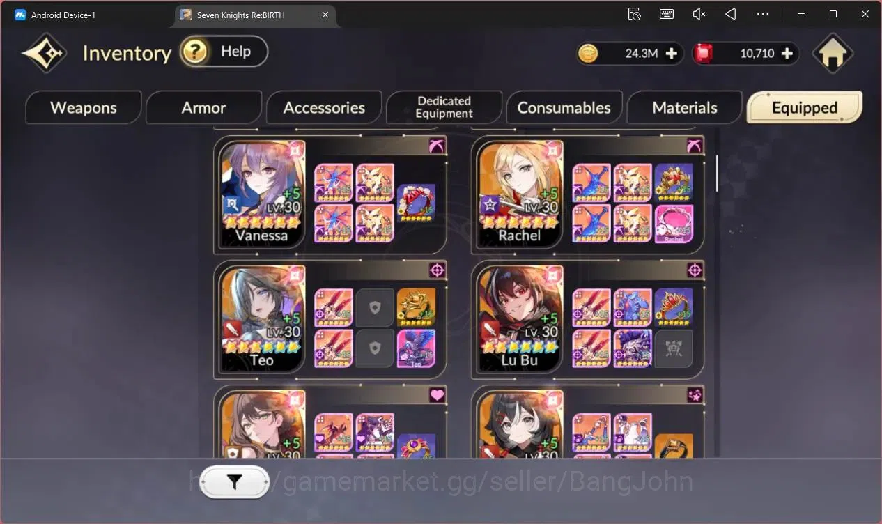Seven Knights Re:Birth Accounts Global |2 EX7 (Juri TC6,Melia)|34 TC6(Dellons,Skul image 13