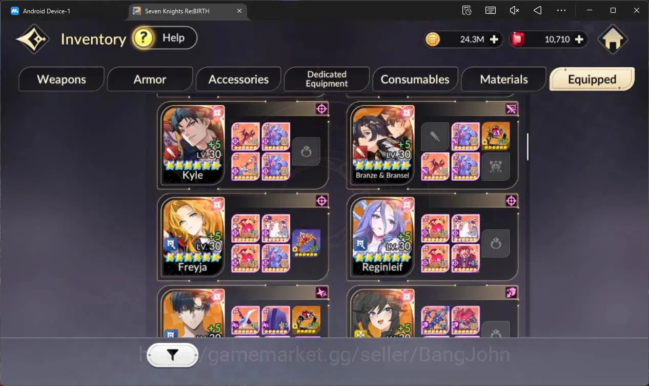 Seven Knights Re:Birth Accounts Global |2 EX7 (Juri TC6,Melia)|34 TC6(Dellons,Skul image 14