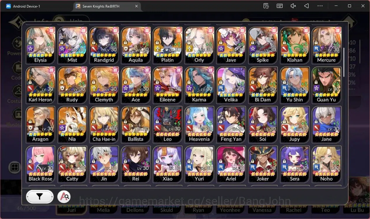 Seven Knights Re:Birth Accounts Global |2 EX7 (Juri TC6,Melia)|34 TC6(Dellons,Skul image 3