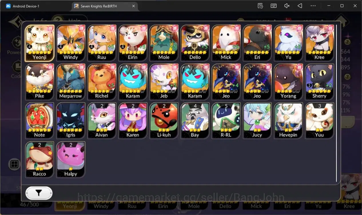 Seven Knights Re:Birth Accounts Global |2 EX7 (Juri TC6,Melia)|34 TC6(Dellons,Skul image 4