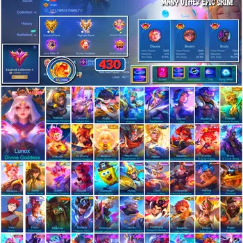 Mobile Legends: Bang Bang Collector #3864 430 Skins | Legend Lunox | Collector Natalia image 1