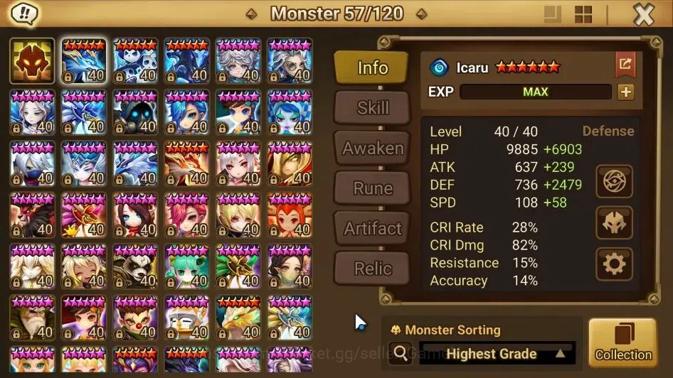 Summoners War: Sky Arena Accounts GLOBAL Lv 50|1 LD[Eludia]|15 Total NB5[Feng Yan,Ri image 8
