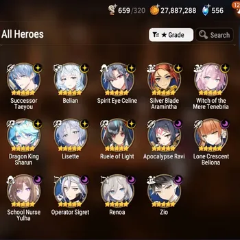 Epic Seven Accounts Limited Hero Global Unverif|14 ML(Lisette,School NYulha,Witch