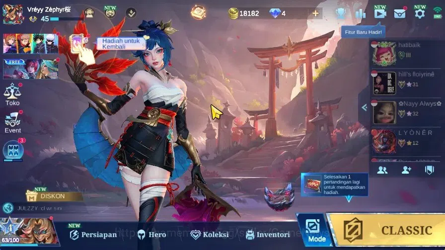 Mobile Legends: Bang Bang Accounts Collector Hero 78|Skin 138|Ex Glory 68|Prime Granger,Collector Parsha,7 Epic,3 Mystic,2 1