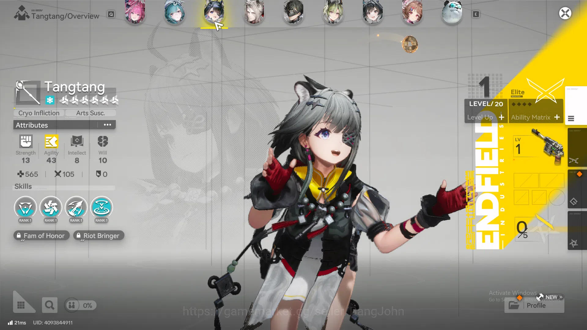 Arknights: Endfield Accounts ASIA | MID GAME | 3LIMIT + SIGN | Yvonne + Sign |  Gilberta + Sign | Tangtang + Sign | Lifeng 3