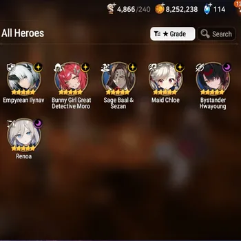 Epic Seven Accounts Starter Global Unverif|Mor 29|6 ML(Bunny Girl Moro,Sage Baal,Bystander,etc)+Full