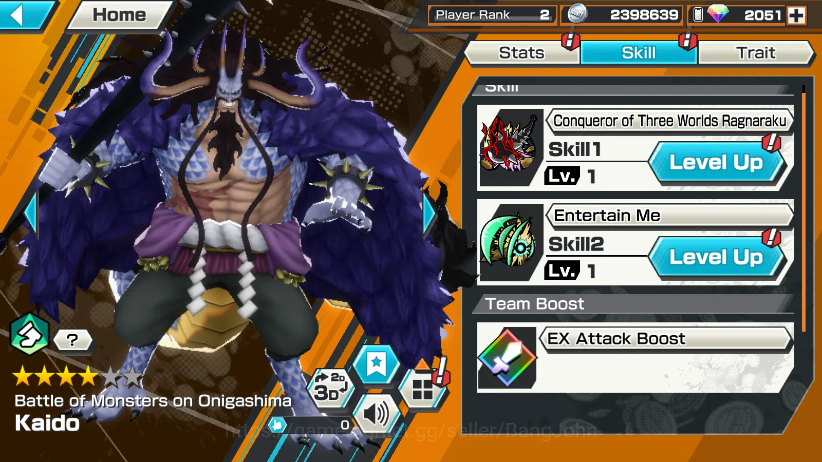 One Piece Bounty Rush Accounts Others GlOBAL | 3EX | RD 2000 | WI Trafargar Law ,Bomo Kaido,BB Kuzan , Rank 2 |OPBR291B 4