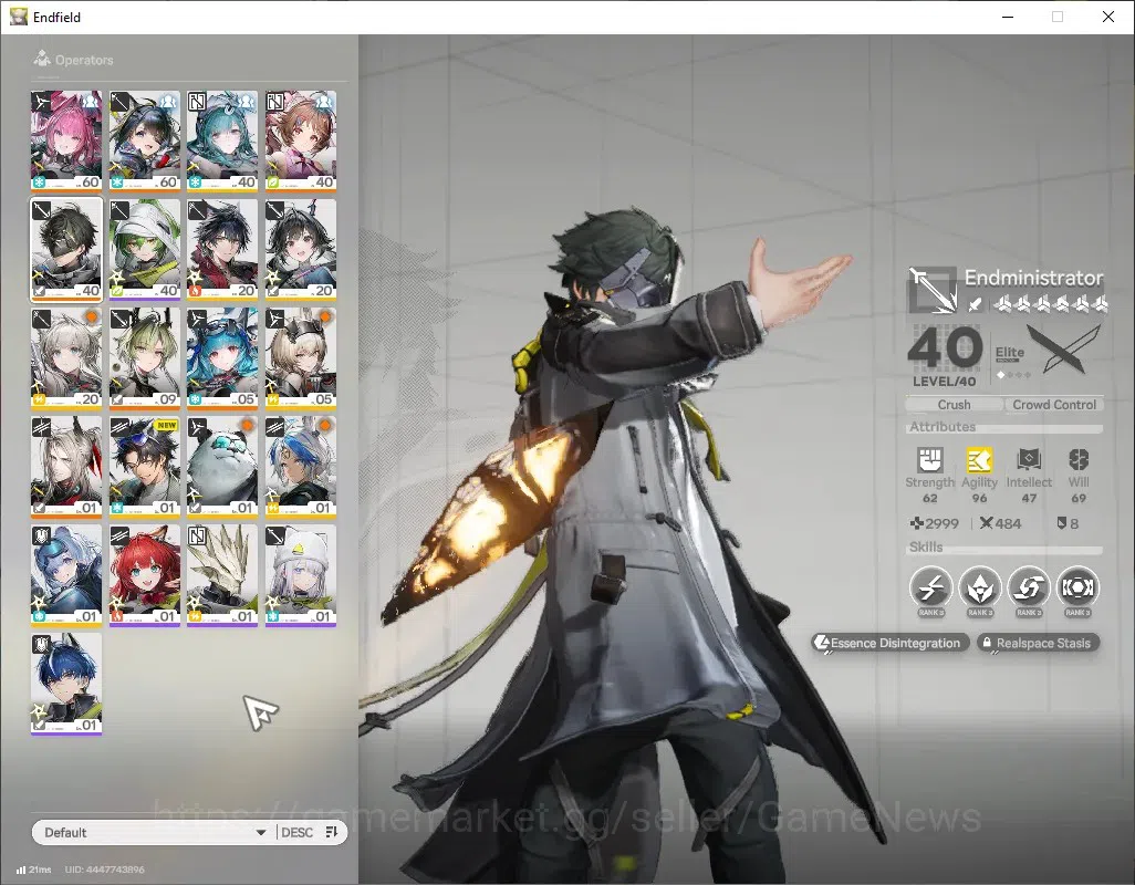 Arknights: Endfield Accounts ASIA|Lv 45|6 SSR (2 Limited)+1 Char Selector + 8 (6* Weapon)+3 Weapon 1