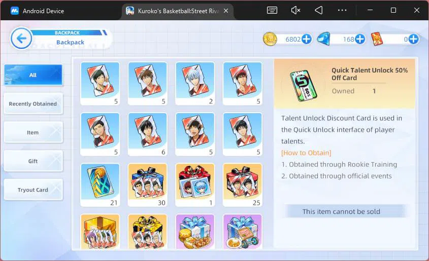 Kuroko's Basketball Street Rivals Accounts SEA|SV30|Lv24|Zone Daiki Aomine,Zone Taiga Kagami, image 3