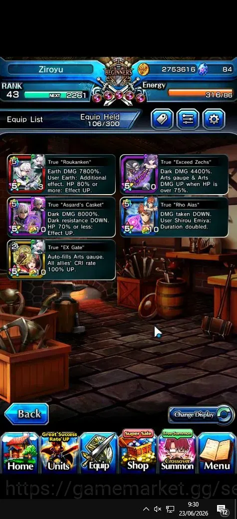 Grand Summoners Accounts Global|Rank 43|84 cc|13 Ascend+3 TW|[Shirou Emiya, image 4