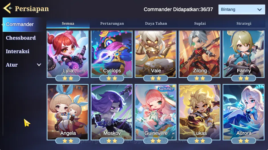 Magic Chess: Go Go Accounts High Honor 115|Bonus MLBB|36 Commander 12 Max|29 Skin|Collector Nana,7 Special,15 Elite|3 15