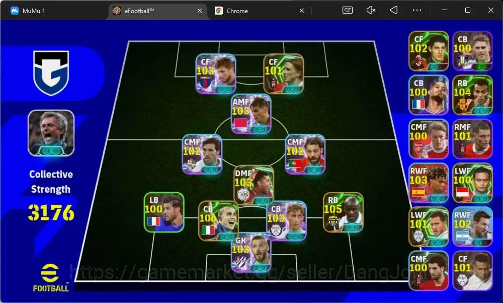 eFootball Accounts Mobile|PW 3176|Epic Cannavaro,Thuram,Cafu,Rijkaard image 1