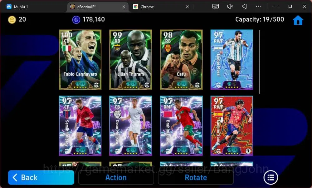 eFootball Accounts Mobile|PW 3176|Epic Cannavaro,Thuram,Cafu,Rijkaard image 3