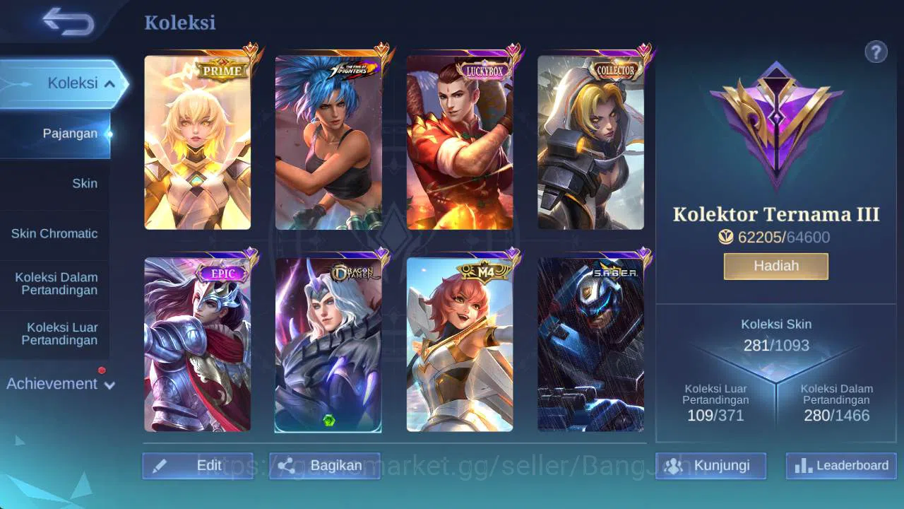 Mobile Legends: Bang Bang Accounts skin 281, hero 132, prime Beatrix, LB chou, Saber( image 2