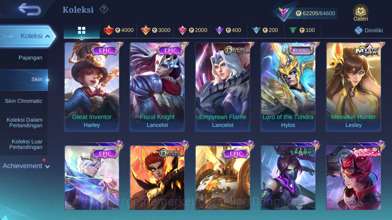 Mobile Legends: Bang Bang Accounts skin 281, hero 132, prime Beatrix, LB chou, Saber( image 6