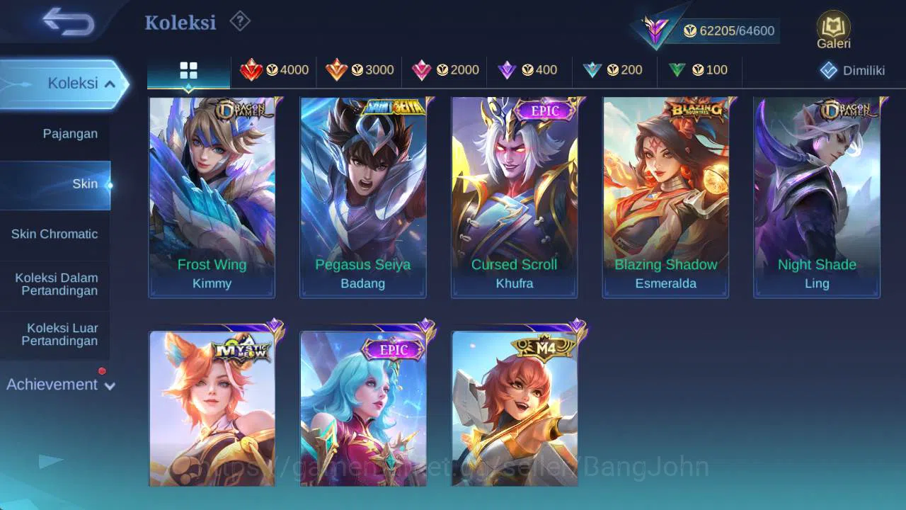 Mobile Legends: Bang Bang Accounts skin 281, hero 132, prime Beatrix, LB chou, Saber( image 7