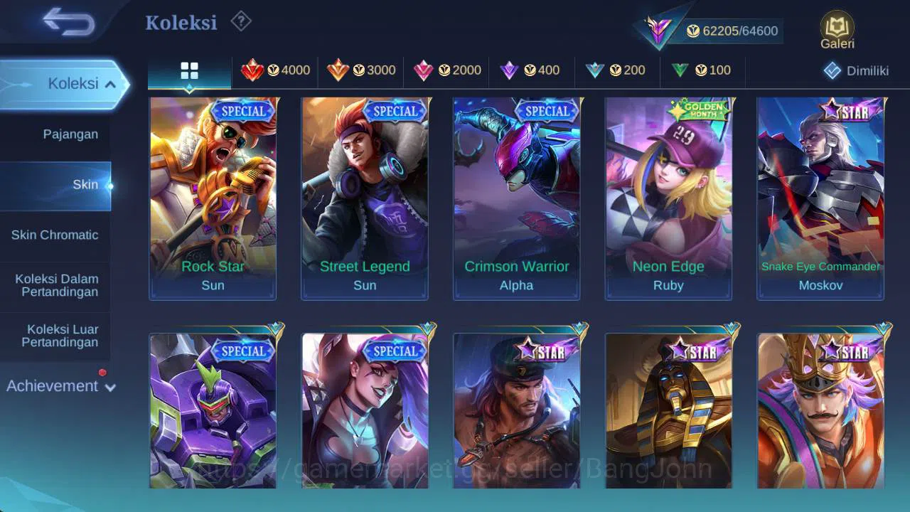 Mobile Legends: Bang Bang Accounts skin 281, hero 132, prime Beatrix, LB chou, Saber( image 9