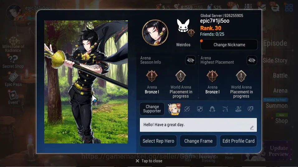 Epic Seven Accounts GLOBAL Unverif|New Era|2 ML(BoRunka, RViolet)+Seny image 2