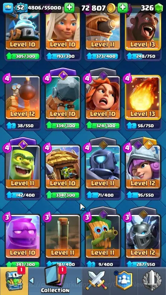 Clash Royale Accounts Lv 52|Trophy 8750|Limited Skin|KTL 14|Card 121|5 H image 10