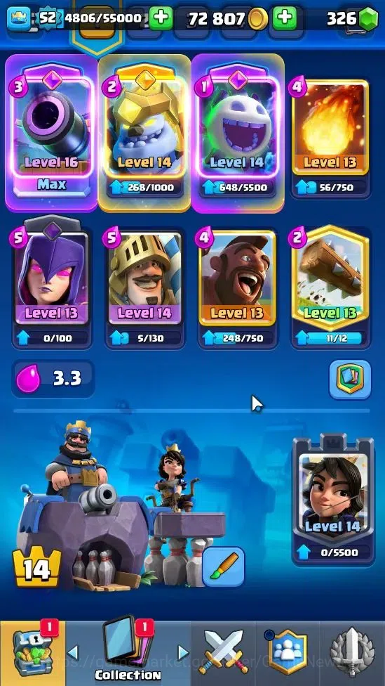 Clash Royale Accounts Lv 52|Trophy 8750|Limited Skin|KTL 14|Card 121|5 H image 4