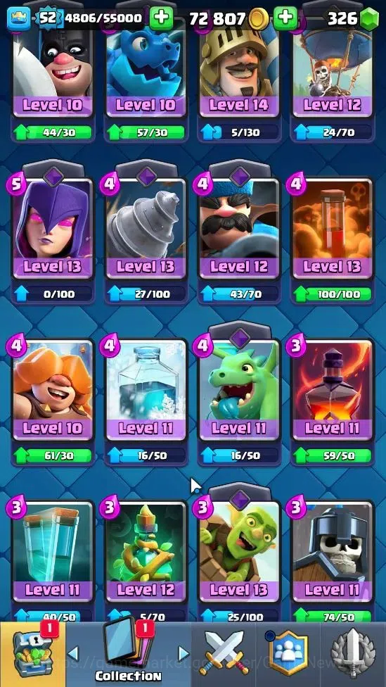 Clash Royale Accounts Lv 52|Trophy 8750|Limited Skin|KTL 14|Card 121|5 H image 8