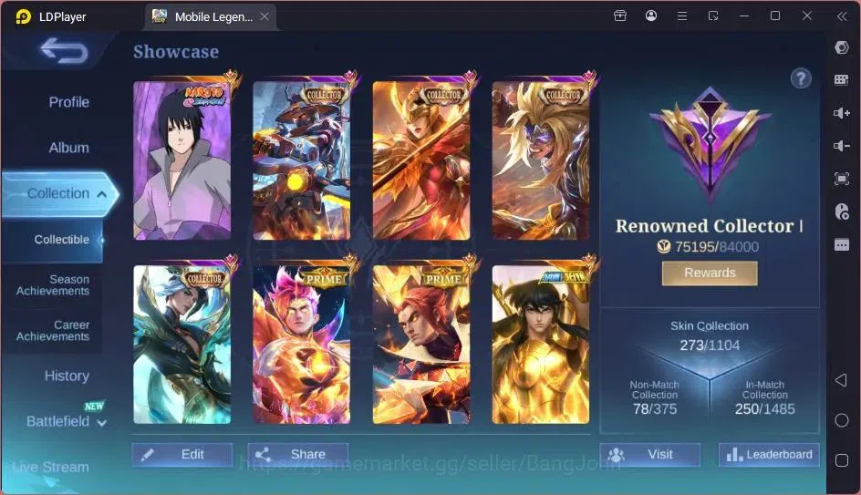 Mobile Legends: Bang Bang Accounts Global|Hero 123|Skin 273|Renowned|Collector Natali image 18
