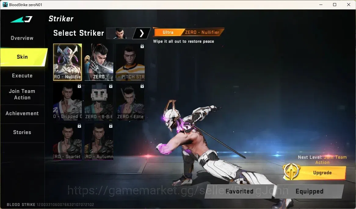 Blood Strike Accounts High-End ASIA | 1 ULTRA: ZERO-Nullifier|3 Legendary Guns: Kala,MP155,MCX |Check SS BS1961B 7