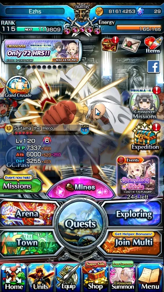 Grand Summoners Accounts End-Game Global|Rank 115|2 SP.Art|27 Ascend +27 TW (Saitma Hero,Shadow,S Miyu,S Emiya,LM 1