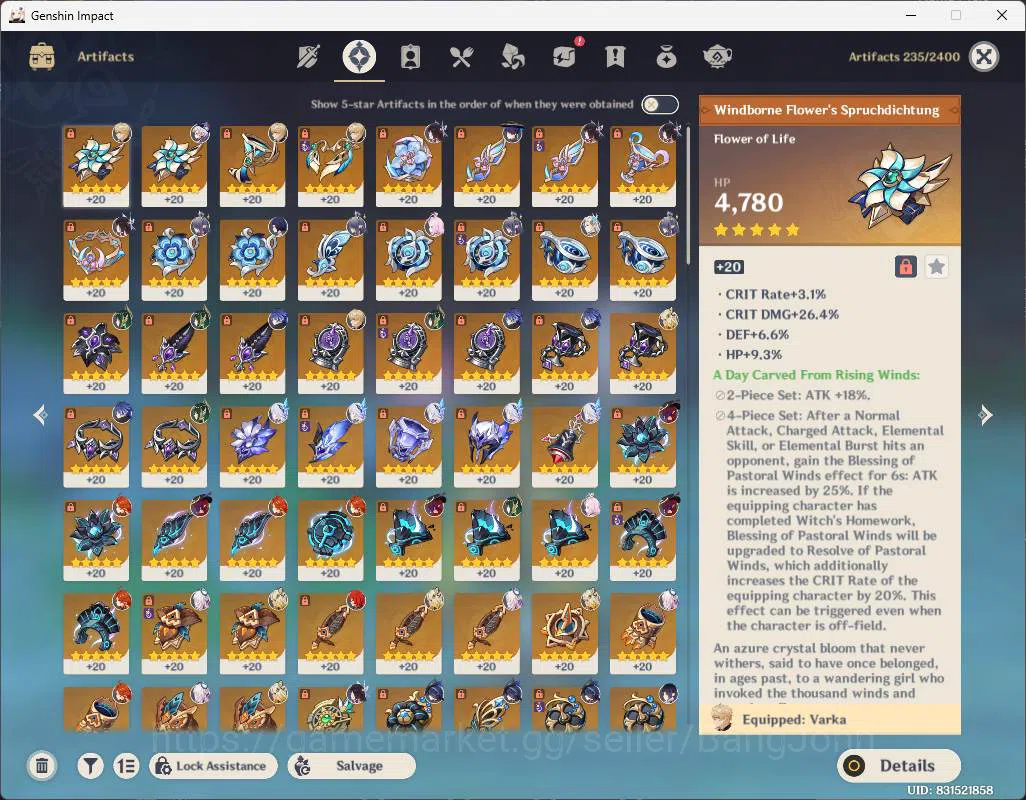 Genshin Impact Accounts ASIA|AR 59|23 limit+4Sign(5*Wpn)|PremTeam(Nefer,La image 19