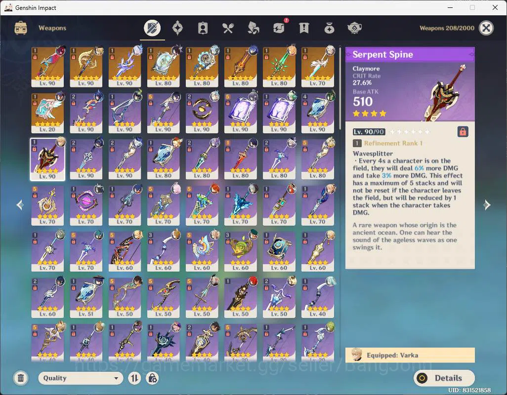 Genshin Impact Accounts ASIA|AR 59|23 limit+4Sign(5*Wpn)|PremTeam(Nefer,La image 20