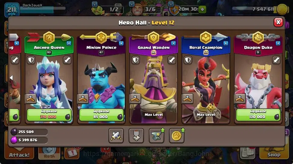 Clash of Clans Accounts Global | TH 18-BH 10 | LVL 211|HH 12|AQ 93 ,MP 47  image 8