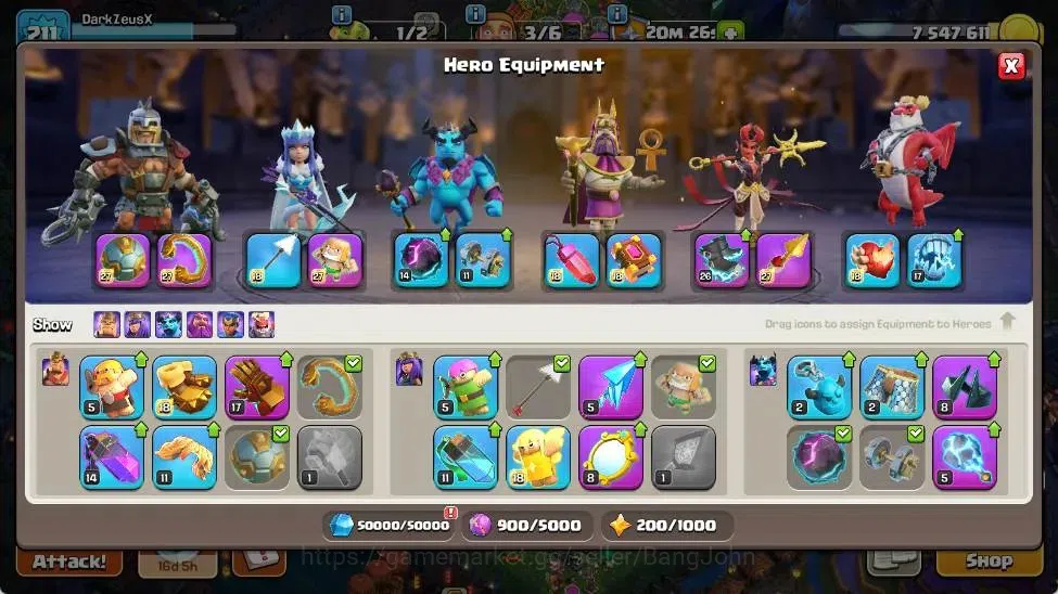Clash of Clans Accounts Global | TH 18-BH 10 | LVL 211|HH 12|AQ 93 ,MP 47  image 9