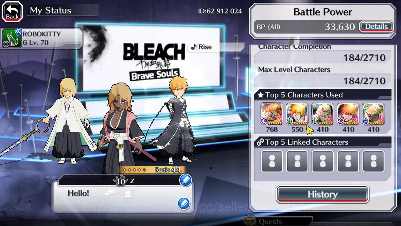 Bleach: Brave Souls Accounts [GLOBAL]6K Orbs+Fresh All Story|TYBW25(Rangiku,Ich image 3