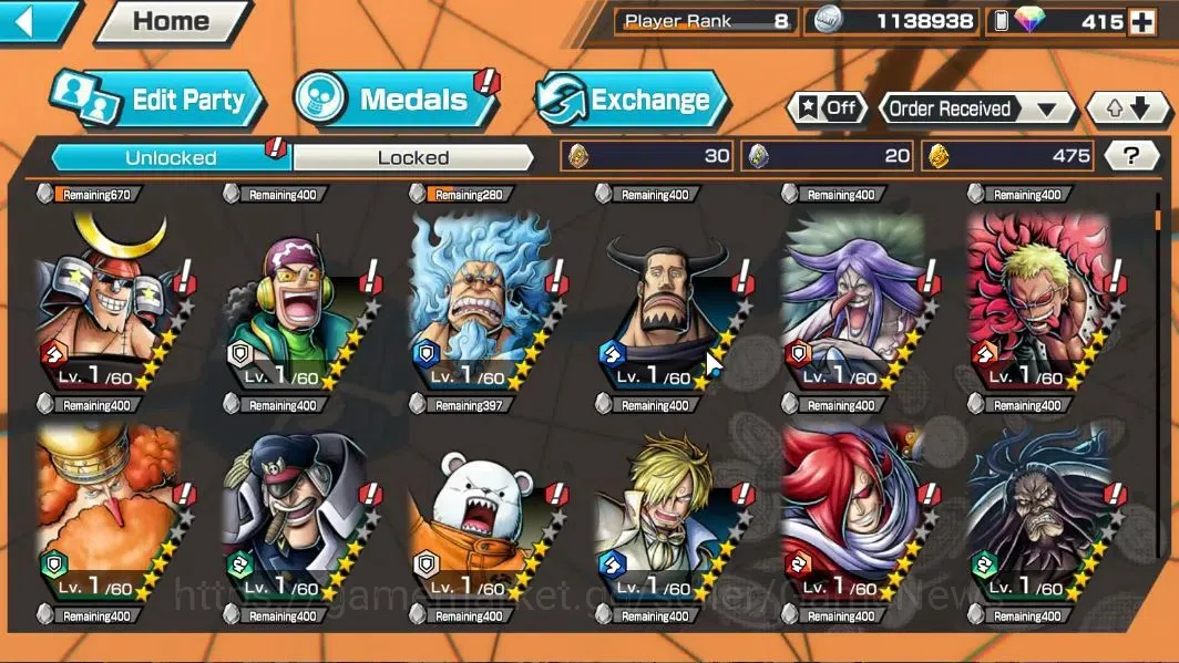 One Piece Bounty Rush Accounts Global|5EX|TSCA Kaido,TFE Marshall D.Teach,LH D.Ga image 6